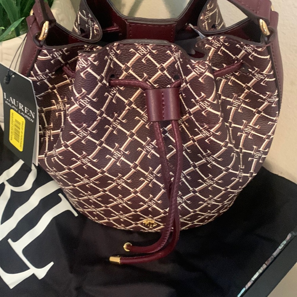 - Ralph Lauren Woman’s Leather Large Andie Drawstring bag